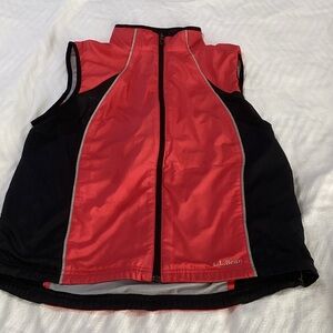 L.L. Bean Red and Black Zip-Up Vest